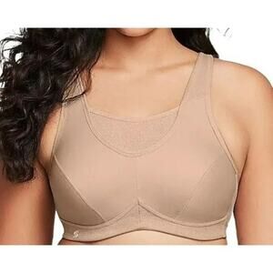 Glamorise No Bounce Cami Wire Free Sports Bra 1066 Cafe 46DD